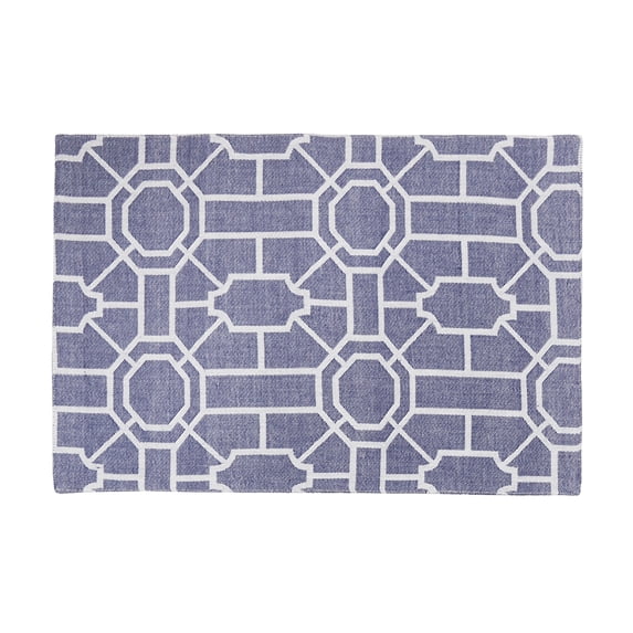 Trellis Navy Cotton Placemat Set of 6