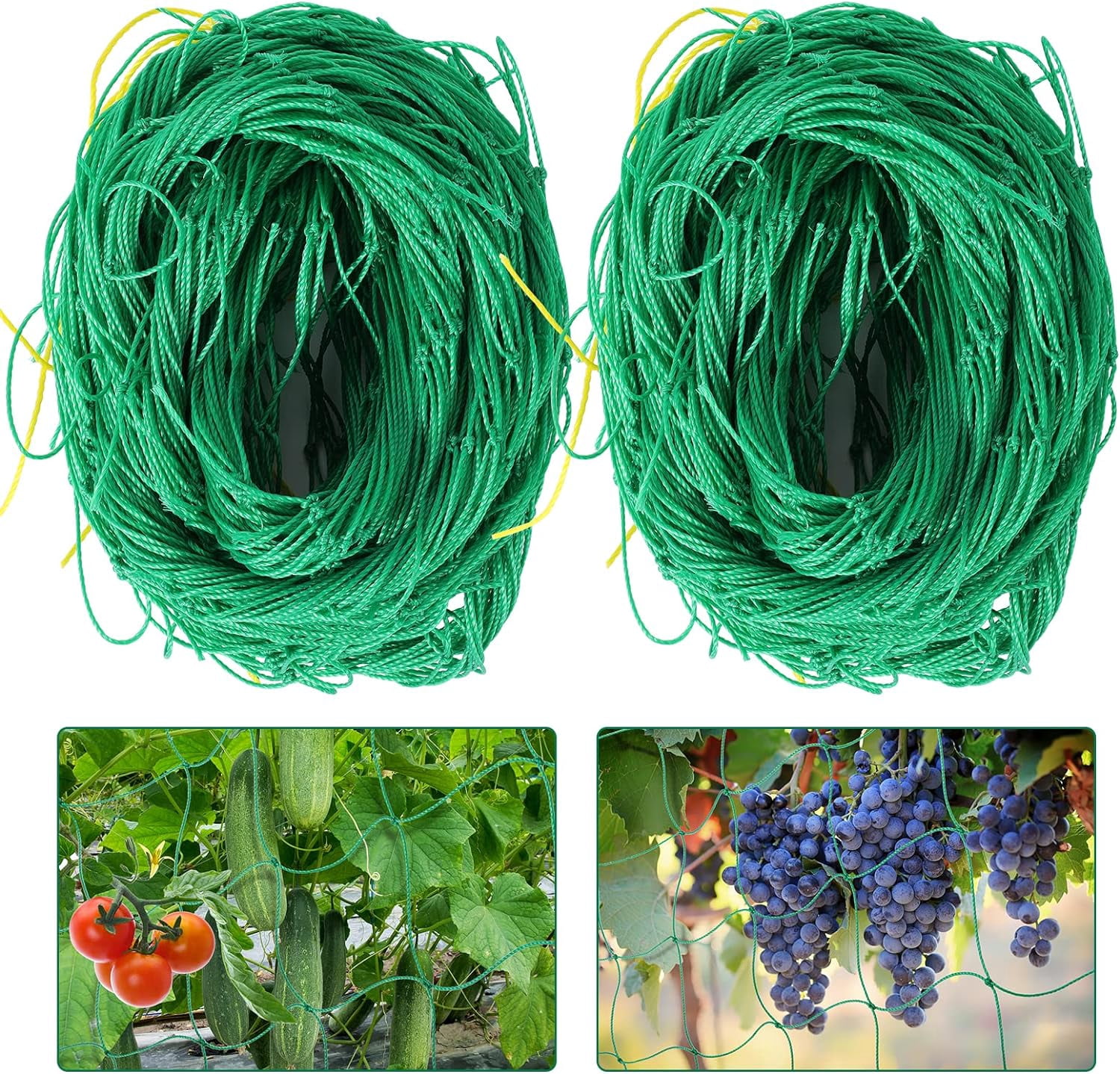 Trellis Netting for Climbing Plants, 2 Pack 5.9 ft x 16.4 ft Heavy Duty Garden Trellis Netting for Cucumber, Vine, Tomato, Plants Trellis Net for Climbing Vine Plants Fruits & Vegetables