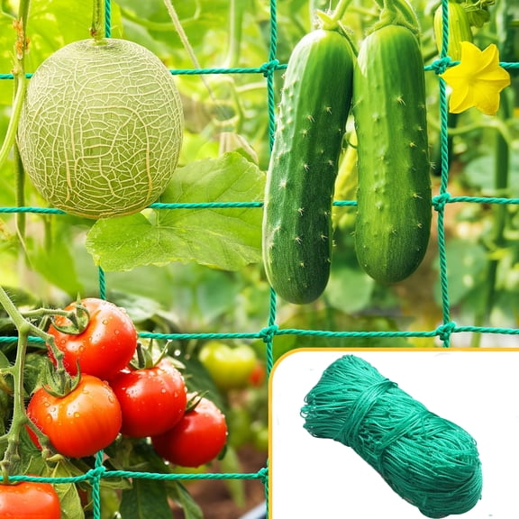 Trellis Netting Yahome Heavy Duty Garden Trellis for Climbing Plants 5.9ft x 16.4ft Green Polyethylene Rectangular Netting Grow Net for Vine, Fruit, Vegetable, Bean