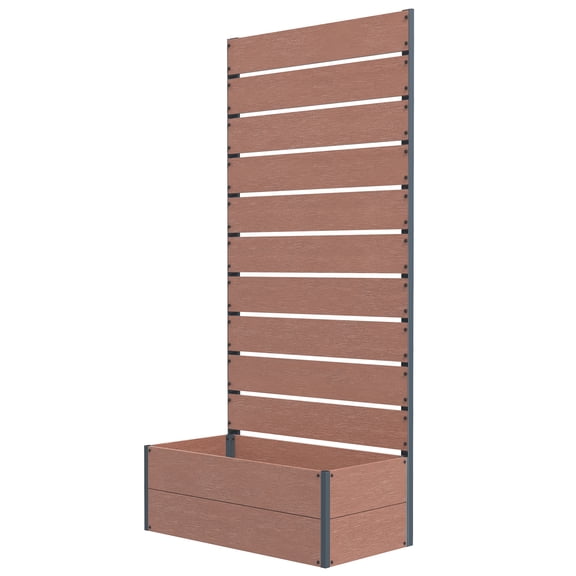 Trellis Planter for Climbing Plants, Raised Garden Bed with Trellis, Planter Box for Outdoor, 28.25" x 15" x 59", Brown