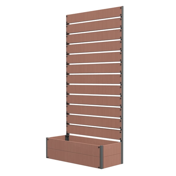 Trellis Planter for Climbing Plants, Raised Garden Bed with Trellis, Planter Box for Outdoor Garden, Light Brown