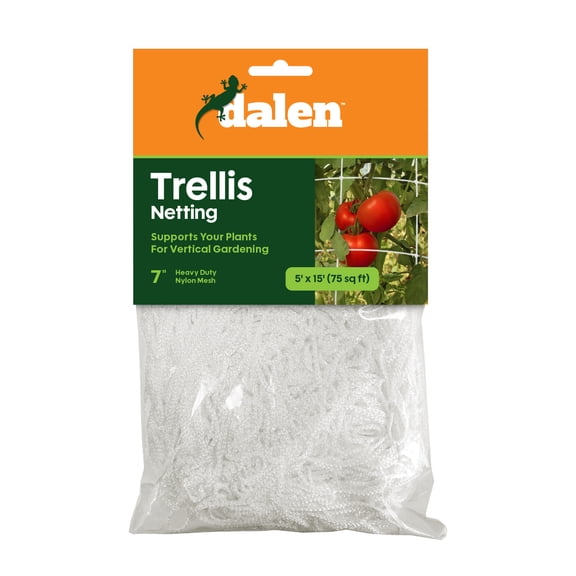 Gardeneer by Dalen Trellis Netting for Vertical Gardening – Heavy Duty Material – Tangle Free Nylon - 7" Mesh - 5' x 15'