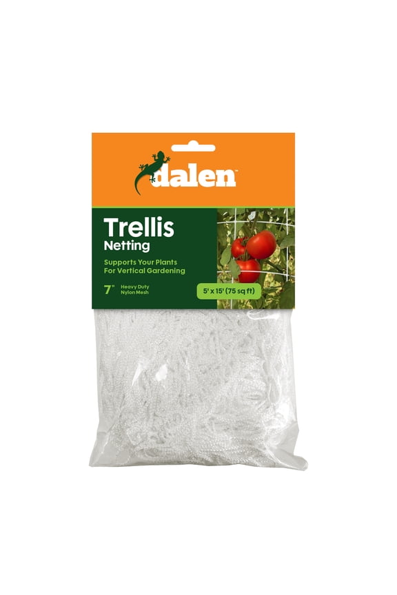 Gardeneer by Dalen Trellis Netting for Vertical Gardening – Heavy Duty Material – Tangle Free Nylon - 7" Mesh - 5' x 15'