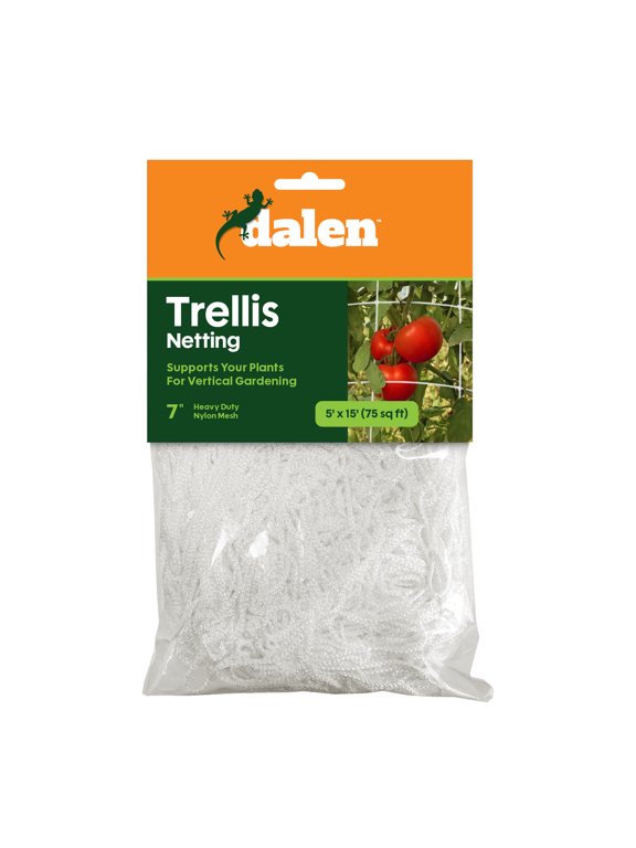 Gardeneer by Dalen Trellis Netting for Vertical Gardening – Heavy Duty Material – Tangle Free Nylon - 7" Mesh - 5' x 15'