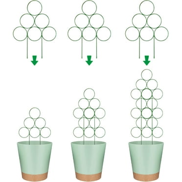 Trellis for Potted Plant Trellis Indoor, Stackable Indoor Trellis for Climbing Plants Support, 3 Pack Small Metal House Plant Trellis for Garden Vines, Flower and Christmas Tree