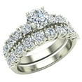 thumbnail image 1 of Trellis Round Diamond Wedding Ring Set 2.00 CTW 18K White Gold ( G , SI ), 1 of 5