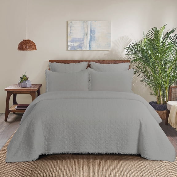 Trellis Slate Cotton Euro Sham Set 26" x 26"