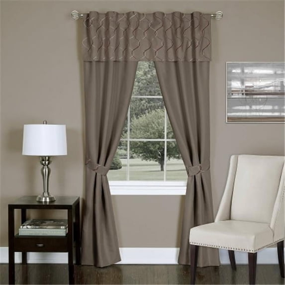 Trellis Window Curtain Panel Set, Toffee - 55 x 84 in.