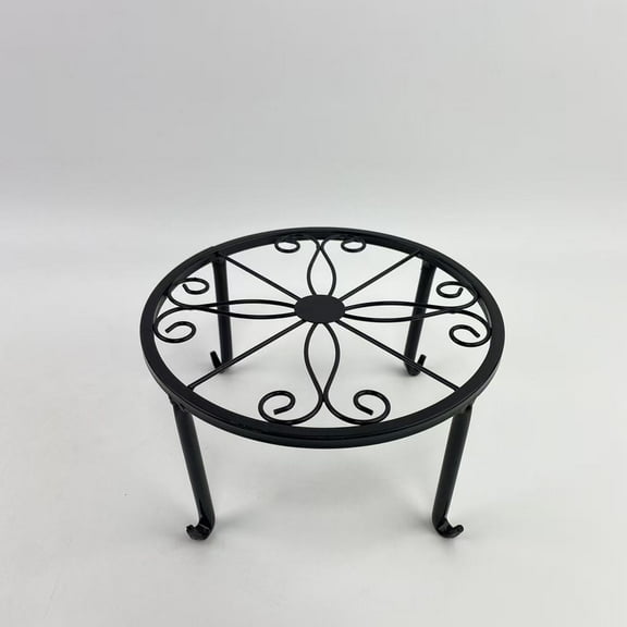 Trellume Flower-stands,1-piece potted plant iron frame fence metal potted plant frame installed balcony round plant basket rack container box for indoor and outdoor use (4,6 inches)