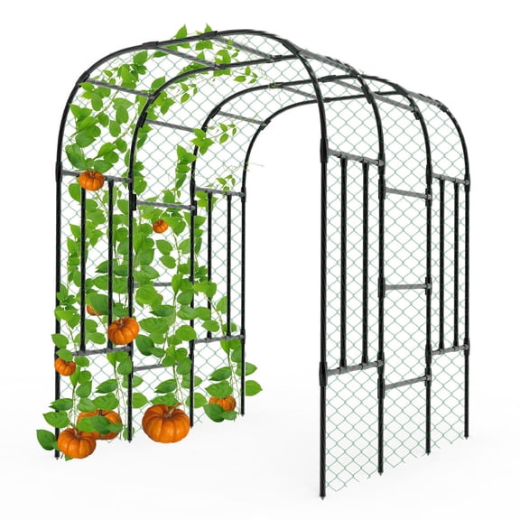 Garden Arch Trellis - 69"L*71"W*87"H, Rust-Proof Grape Trellis with Thickened Steel Pipe, Garden Arch Trellis for Climbing Plants Outdoor, Tunnel Trellis for Cucumber, pumpkin,Squash, Melon