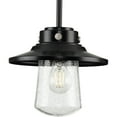 thumbnail image 1 of Tremont Collection One-Light Matte Black and Clear Seeded Glass Farmhouse Style Hanging Mini-Pendant Light, 1 of 2