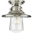 thumbnail image 1 of Tremont Collection One-Light Stainless Steel and Clear Seeded Glass Farmhouse Style Ceiling Light, 1 of 2