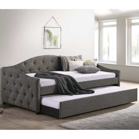 Tremont Grey Upholstered Twin Daybed with Trundle