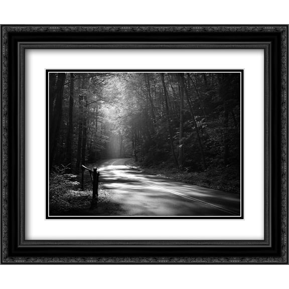 Tremont Road, Smoky Mountains 2x Matted 24x20 Black Ornate Framed Art Print by Bell, Nicholas