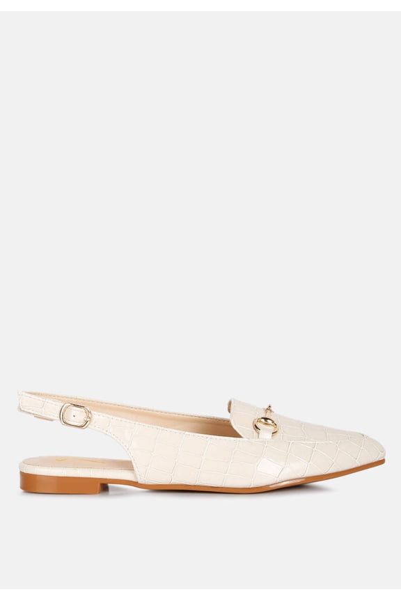 Trempe Croc Slingback Flat Sandals