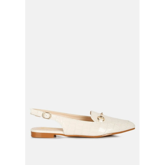 Trempe Croc Slingback Flat Sandals