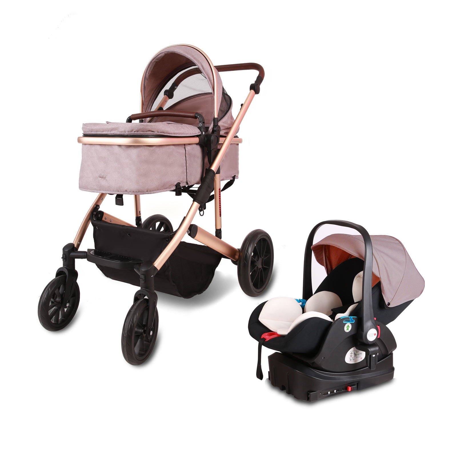 Modular 5 in 1 Baby Stroller Travel System with Car Seat Combo