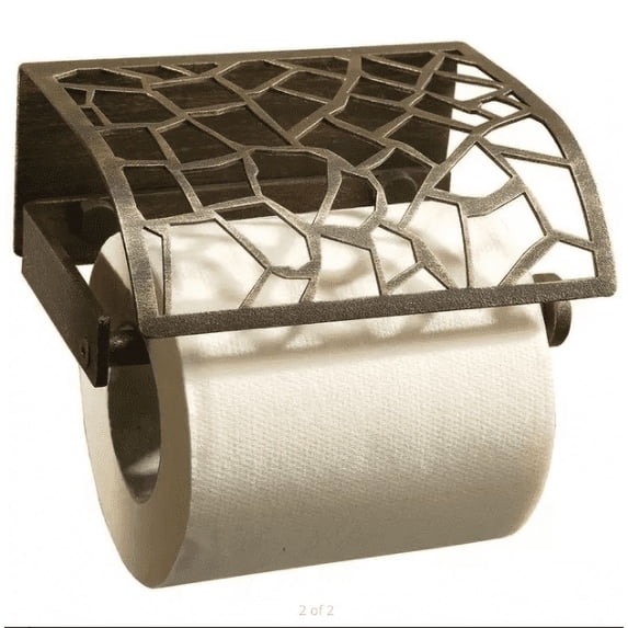 Trencadis Paper Holder With Shelf - Old Brass