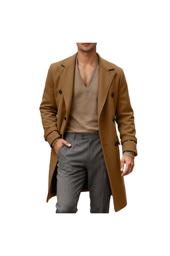 Trench Coat Men Anorak Jacket Classic Fall Winter Blend Overcoat Casual Outerwear For Daily Wear Timeless Design