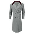 thumbnail image 1 of Trench Coat Men Long Length Plus Size Button Business Overcoat Winter Warm Loose Fit Windbreak Outerwear Jackets, 1 of 4