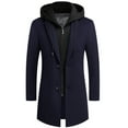 thumbnail image 1 of Trench Coat Men Long Winter Coat Long Wool Coat Business Coat With Stand-Up Collar Winter, 1 of 2