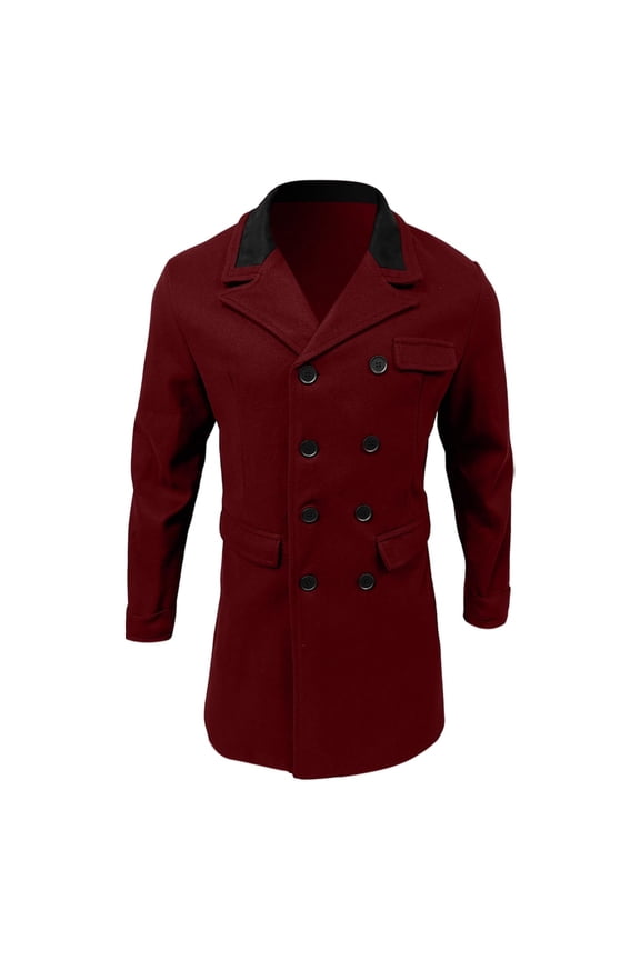 Trench Coat Men Plus Size Fall/Winter Lined Coat For Thickened Trench Coat