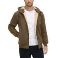 thumbnail image 1 of Trench Coat Men Plus Size Winter Long Sleeved Cardigan Pockets Warm Plush Hooded Jacket Fleece Sweater Coat for Men, 1 of 8