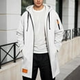 thumbnail image 1 of Trench Coat Men Zip Up Hooded Mid Length Windrbreaker Jackets (White XXL), 1 of 4