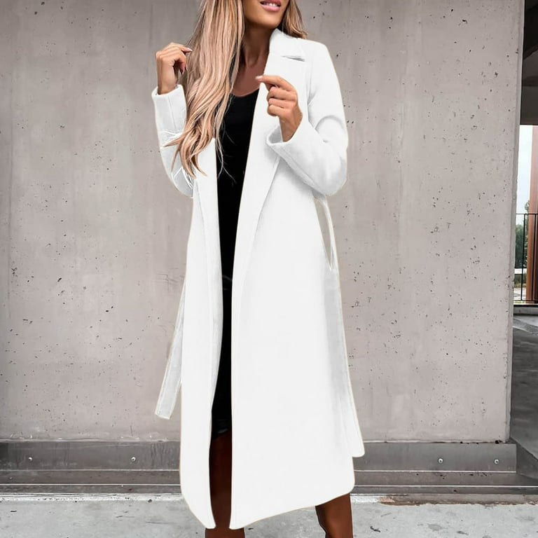 Trench Coat for Women 2023 Clearance,Women Trench Coats 2023 Lightweight  Long Wool Pea Coats Fashion Lightweight Open Front Jacket Coat Outwear with  ...