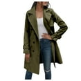thumbnail image 1 of Trench Coat Women Fall Coats Women's Solid Color Thin Double Belted Windscreen Coat Loose Casual Windbreaker Coat, 1 of 5