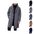 thumbnail image 1 of Trench Coat Women Men 2025 Classic Casual Single Long Sleeve Notch Lapel Knee Length Overcoat Outerwear, 1 of 6