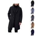 thumbnail image 1 of Trench Coat Women Men 2025 Classic Casual Single Long Sleeve Notch Lapel Knee Length Overcoat Outerwear, 1 of 6