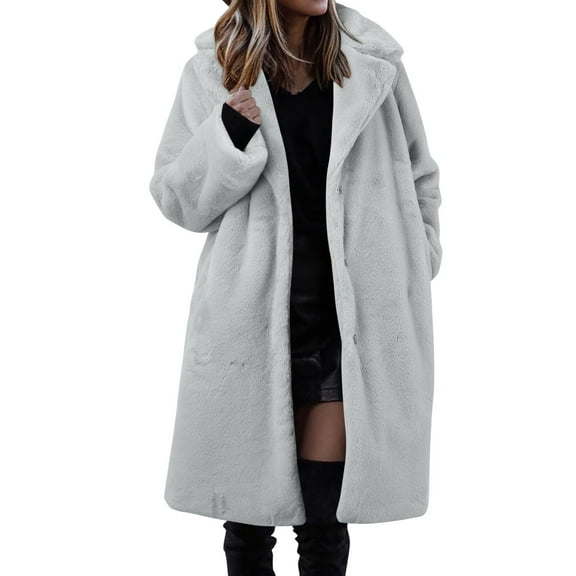 Trench Coat Women Winter Clothing for Women Women's Long Teddy Down Coat Winter Warm Puffy Jacket Fluffy Women's Coat Jackets Long Sleeve Casual Long Warm Plush Coats