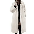 thumbnail image 1 of Trench Coat Women Winter Coats for Women Womens Winter Warm Lapel Fuzzy Coat Jacket Overcoat Spliced Mid Length Coat Suit Collar, 1 of 4