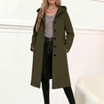 thumbnail image 1 of Trench Coat Women with Hood Single Peacoats (Army Green XXL), 1 of 4