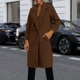thumbnail image 1 of Trench Coats for Women Long Overcoats Single Breasted Notched Collar Blazers for Fall Winter, 1 of 7
