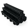 thumbnail image 1 of Trench Drain System, Channel Drain with Plastic Grate, 5.9x5.1-Inch HDPE Drainage Trench, Black Plastic Garage and GardenDrain, 6x39 Trench Drain Grate, with 6 End Caps,Convenient Assembly（6 Pack）, 1 of 7