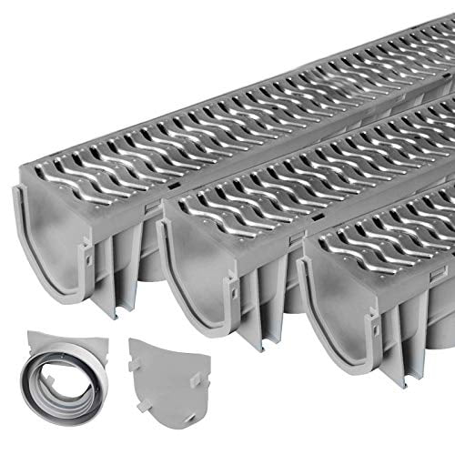 Trench & Driveway Drain System 3 Pack Galvanized Steel Grate