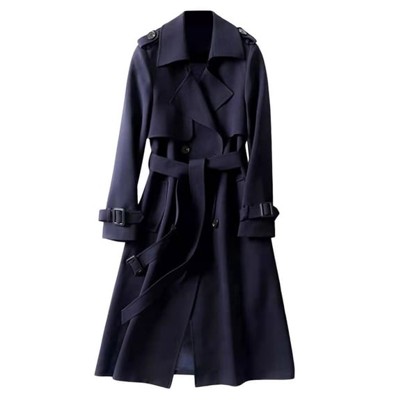 Trench Windbreaker Outerwear Fit Coat Women Solid Long Overcoat Slim Women's Coat Casual Jackets for Women Winter Work Jacket Women Women Jackets Juniors Utility Jacket Night Light Jacket Short Work