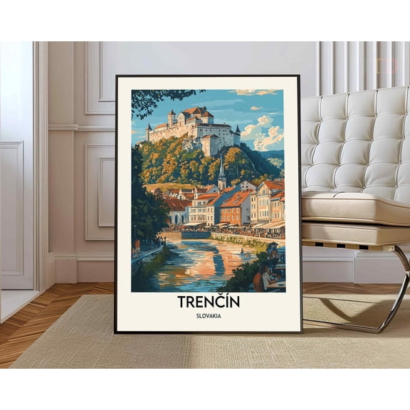 Trencin Slovakia Castle Poster, Unframed Paper Poster 8x10in