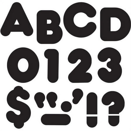 Trend Ready Letters Casual Style, Black, Pack of 2