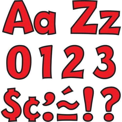 Trend 4" Ready Letter Playful Combo Pack - 83 x Lowercase Letters, 59 x Capital Letter, 36 x Punctuation Marks, 18 x Spanish Accent Mark Shape - Pin-up - Pin Style - Pre-punche | Bundle of 10 Packs
