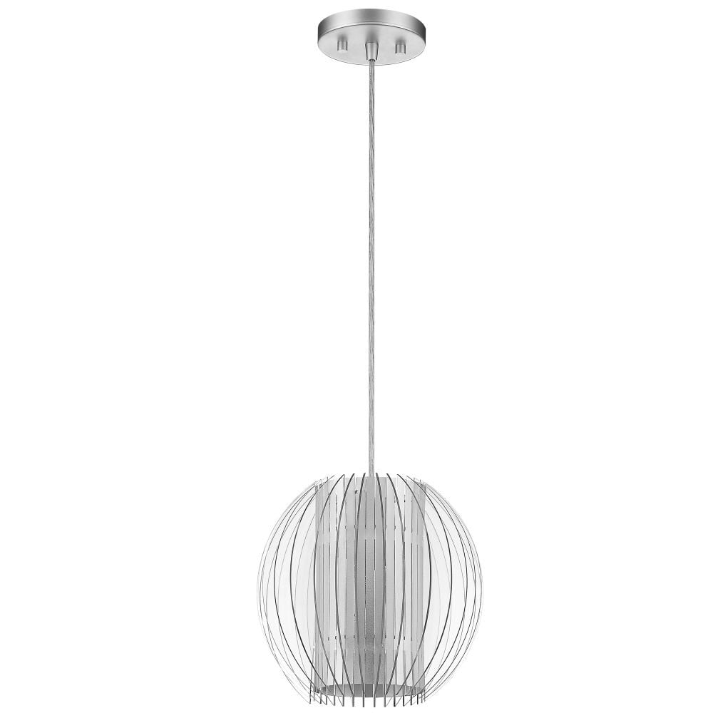 Phoenix 8" Silver Glass Globe Pendant Light