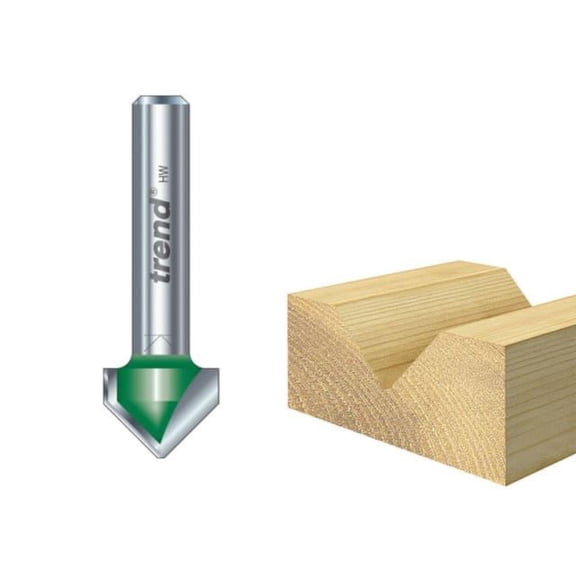 Trend - C044 x 1/4 TCT Chamfer V-Groove Cutter 45 6.0 x 12.7mm