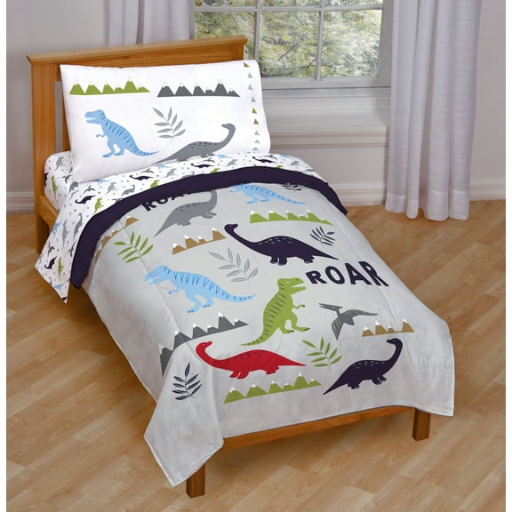 Trend Collector Dino Roar Grey Toddler Size Comforter Set