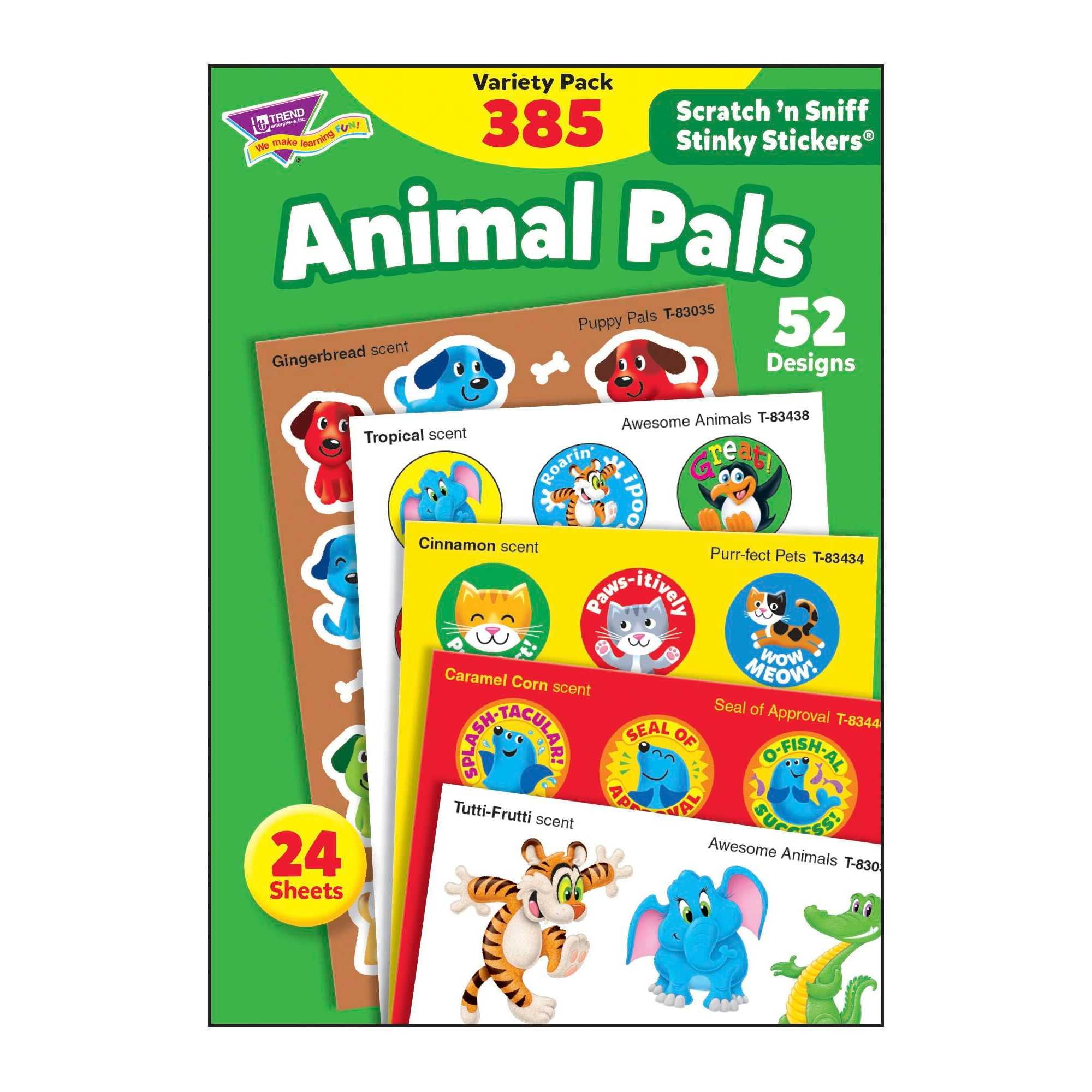 TREND Animal Pals Stinky Stickers Variety Pack, 385 ct.