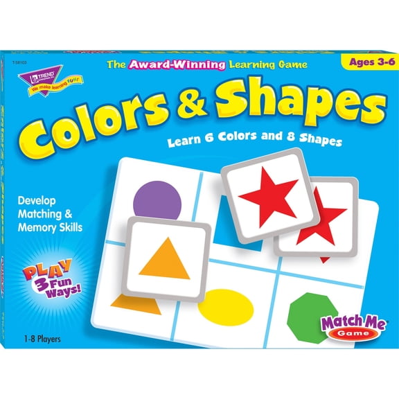 Trend, Tep58103, Colors/Shapes Match Me Learning Game, 1 Each, Multi