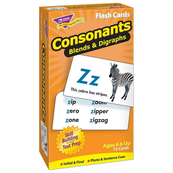 TREND ENTERPRISES, INC. Consonants Flash Cards, 3 x 6 in (T-53009)