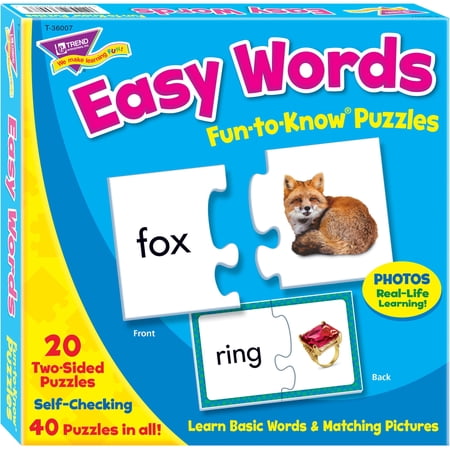 Trend, TEP36007, Easy Words Fun-to-Know Puzzles, 1 Each, Multicolor