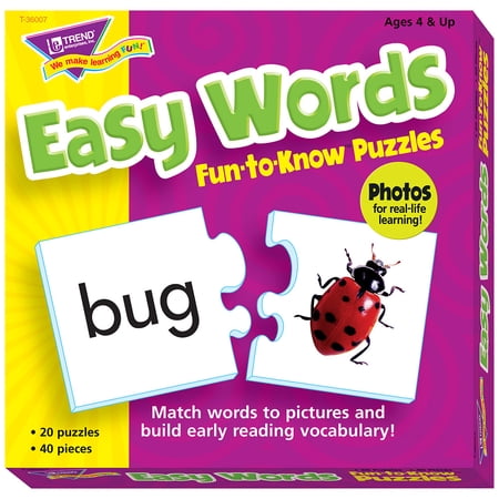 Trend, TEP36007, Easy Words Fun-to-Know Puzzles, 1 Each, Multicolor
